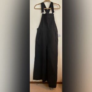 Free People Black Wide Leg overalls